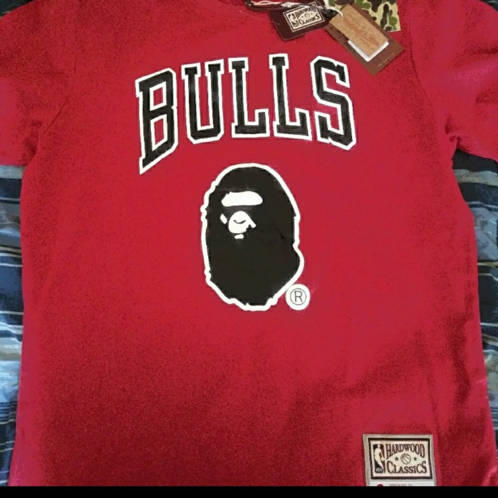 Bape Mitchell & Ness Chicago Bulls Jersey Shirt